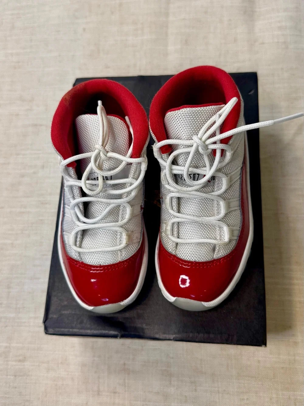 Air Jordan 11 Retro TD Cherry Kids White/Red Basketball Sneakers